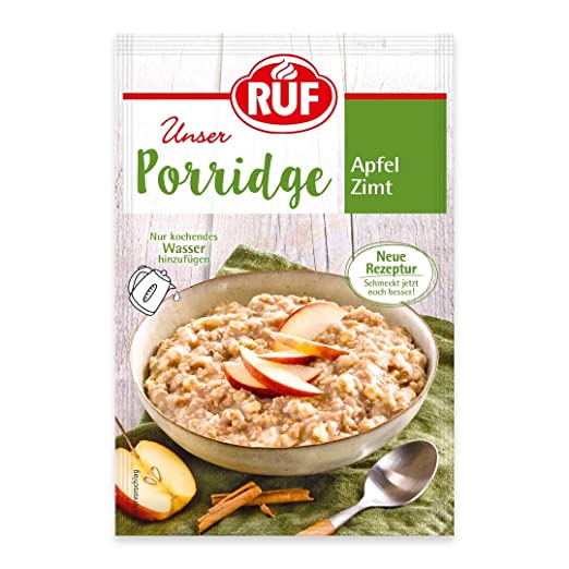 RUF Porridge Apfel Zimt mit Vollkorn Haferflocken